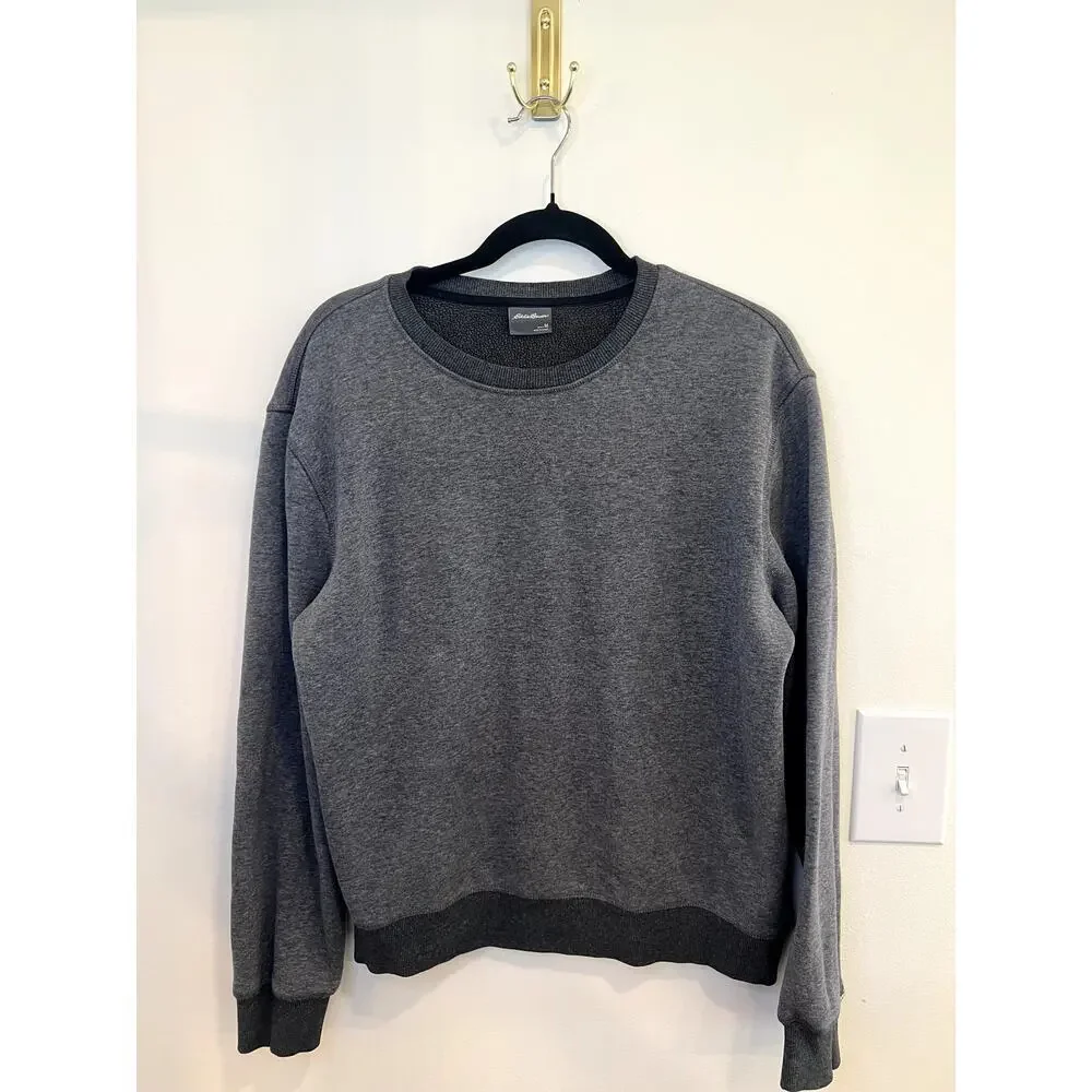 Eddie Bauer Gray Fleece Lined Crewneck Sweatshirt Men’s Medium
